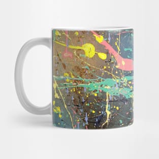 Jackson Pollock Inspired Splatter Paint Rainbow Mug